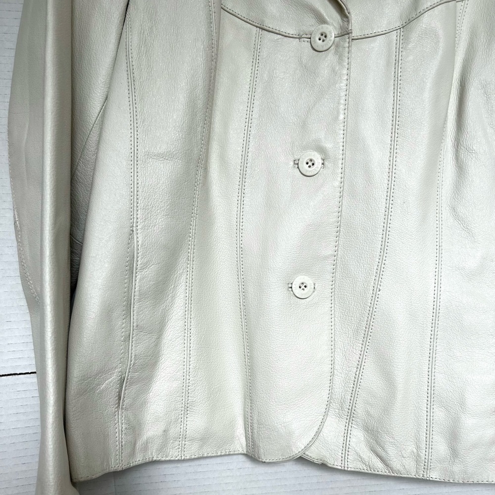 Vintage Wilsons Leather Maxima classic Jacket off white size M - Picture 3 of 10